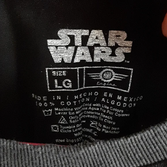 Star wars tee shirt, black, mens large. - Picture 3 of 3